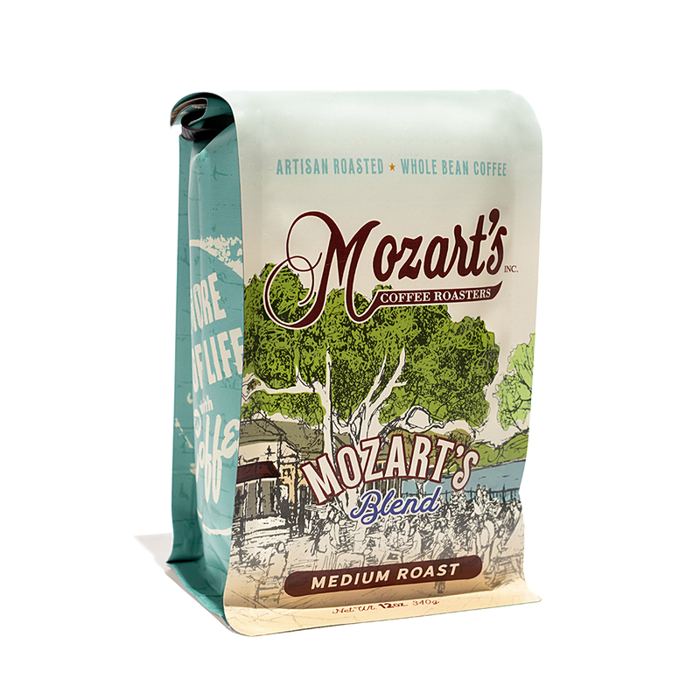 Mozart's Blend coffee bag